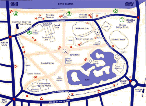 バタシー・パークの地図