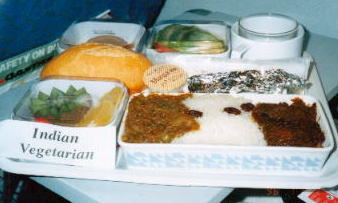 カンタス航空の機内食（野菜食）